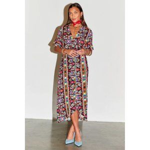 Never Fully Dressed Colorful Geometric Midi Dress